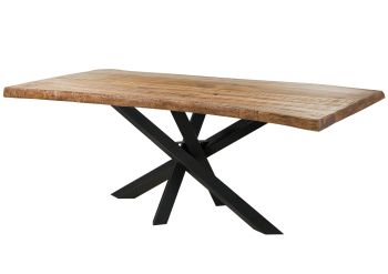 Baumtisch Mango 220x100x79 natur lackiert / Mikado-Beine anthrazit matt FREEFORM 5