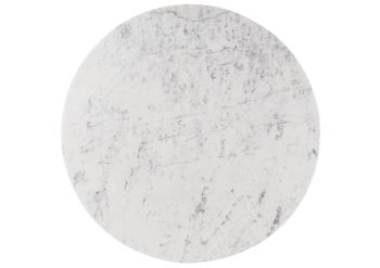 Esstisch rund ⌀ 137 cm Marmor weiß / Kreuzgestell Eisen Antik Grau BARCELONA #307