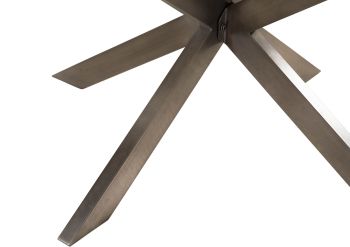 Esstisch rund ⌀ 137 cm Marmor schwarz / Kreuzgestell Eisen Antik Grau BARCELONA #407