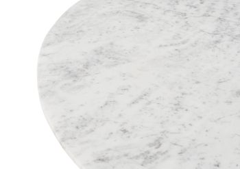 Esstisch rund ⌀ 137 cm Marmor weiß / Kreuzgestell Eisen Antik Grau BARCELONA #307