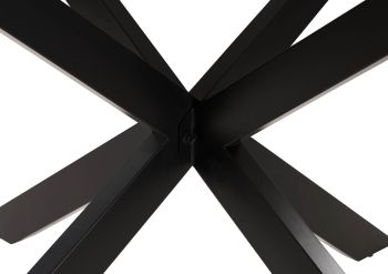 Esstisch rund ⌀ 137 cm Marmor schwarz / Kreuzgestell Eisen schwarz BARCELONA #417