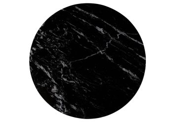 Esstisch rund ⌀ 137 cm Marmor schwarz / Kreuzgestell Eisen Antik Grau BARCELONA #407