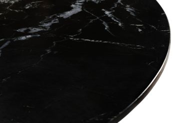 Esstisch rund ⌀ 137 cm Marmor schwarz / Kreuzgestell Eisen Antik Grau BARCELONA #407