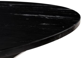 Esstisch rund ⌀ 137 cm Marmor schwarz / Kreuzgestell Eisen schwarz BARCELONA #417