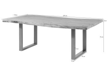 Baumtisch Akazie 270x110x78 Natural Stone lackiert FREEFORM #142