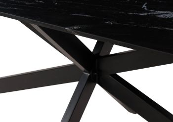 Esstisch 200x100x76 Marmor schwarz / Kreuzgestell Eisen schwarz BARCELONA #412