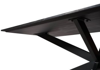Esstisch 200x100x76 Marmor schwarz / Kreuzgestell Eisen schwarz BARCELONA #412