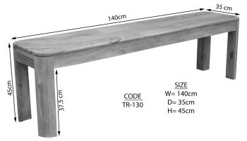 Bank Sheesham 140x35x45 smoked cherry TORONTO #130