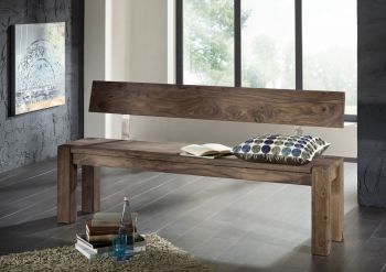 Bank Sheesham 160x35x76 grau geölt NATURE GREY #701