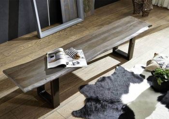 Baumbank Sheesham 160x38x45 smoked oak lackiert Plattenstärke 3,5cm FREEFORM #0307
