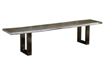 Baumbank Sheesham 160x38x45 smoked oak lackiert Plattenstärke 3,5cm FREEFORM #0307