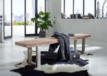 Baumbank Akazie 215x38x45 Natural Stone lackiert FREEFORM #135