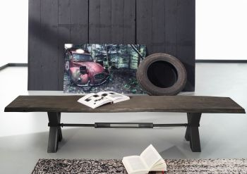 Bank Akazie 200x38x46 grau lackiert IRON LABEL #147