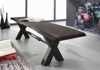 Bank Akazie 200x38x46 grau lackiert IRON LABEL #147