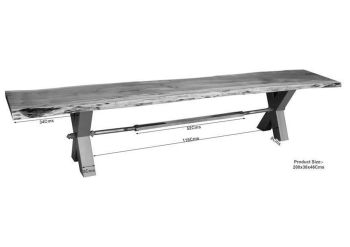 Bank Akazie 200x38x46 grau lackiert IRON LABEL #147