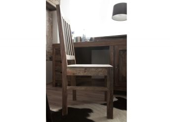 Stuhl Sheesham 45x45x100 grau geölt NATURE GREY #121, 2er Set