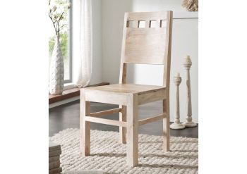 Stuhl Akazie 45x45x100 white stone getüncht  NATURE WHITE #120