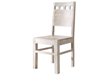 Stuhl Akazie 45x45x100 weiß getüncht NATURE WHITE #120, 2er Set