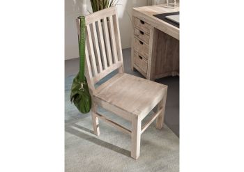 Stuhl Akazie 45x45x100 weiß getüncht NATURE WHITE #121 - 2er Set