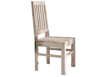 Stuhl Akazie 45x45x100 weiß getüncht NATURE WHITE #121 - 2er Set