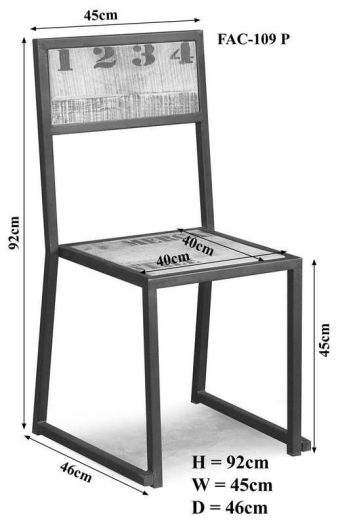 Stuhl Mango 45x46x92 natur bedruckt FACTORY #109, 2er Set
