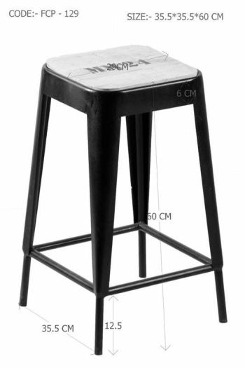 Hocker Mango 35x35x60 natur bedruckt FACTORY #29