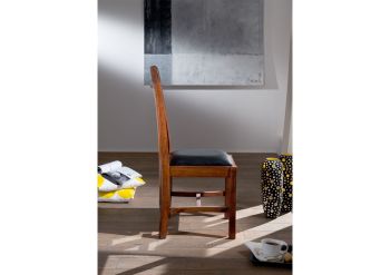 Stuhl Akazie 45x51x103 nougat lackiert Polster schwarz Bangalore OXFORD #6