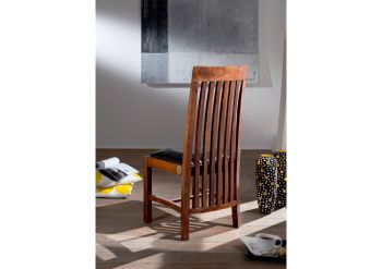 Stuhl Akazie 45x51x103 nougat lackiert Polster schwarz Bangalore OXFORD #6