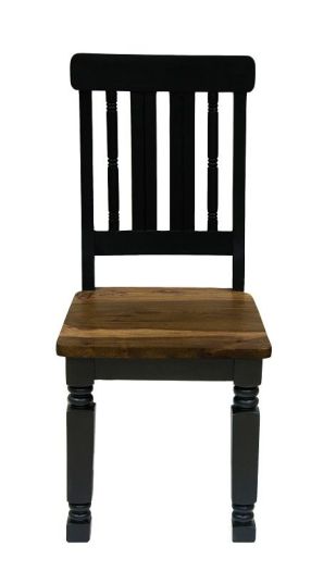 Stuhl Sheesham 45x45x98 schwarz/braun lackiert NEW BOSTON #120, 2er Set