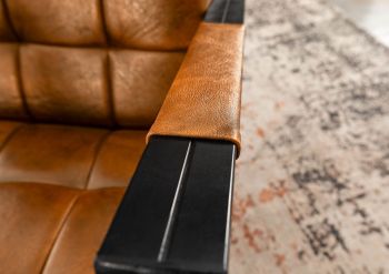 Sessel Echtleder 64x76x83 cognac IRON LABEL #13