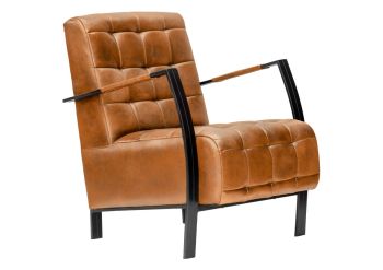 Sessel Echtleder 64x76x83 cognac IRON LABEL #13