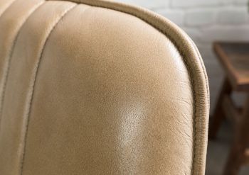Stuhl Echtleder 49x56x83 beige IRON LABEL #610