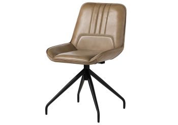 Stuhl Echtleder 49x56x83 beige IRON LABEL #610