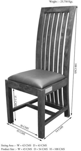 Stuhl Akazie 43x50x109 honig  lackiert OXFORD #029
