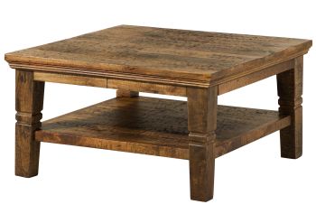 Couchtisch Mango 85x85x45 dunkelbraun geölt RODEZ #122
