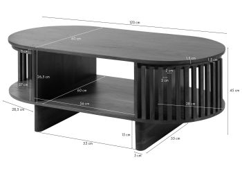 Couchtisch Akazie 120x60x45 natur lackiert MADRID #90
