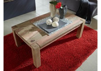 Couchtisch Sheesham 120x70x45  grau geölt NATURE GREY #09