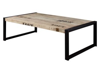 Couchtisch Mango 140x80x40 natur bedruckt FACTORY #111