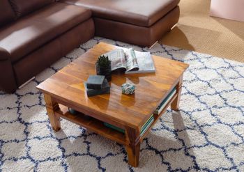 Couchtisch Akazie 85x85x45 honig lackiert OXFORD #0316