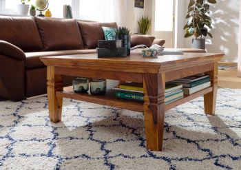 Couchtisch Akazie 85x85x45 honig lackiert OXFORD #0316