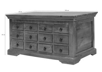 Couchtisch Akazie 100x60x54 honig lackiert OXFORD #0321