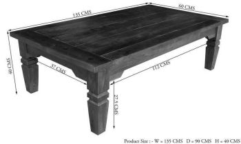 Couchtisch Akazie 135x75x40 honig lackiert OXFORD #0429