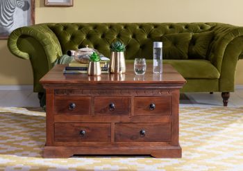 Couchtisch Akazie 90x90x50 nougat lackiert OXFORD #320
