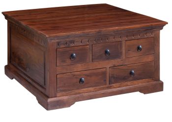 Couchtisch Akazie 90x90x50 nougat lackiert OXFORD #320