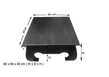 Couchtisch Akazie 60x60x40 nougat lackiert OPIUM #612