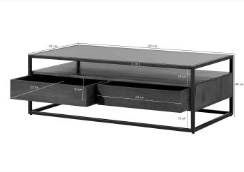 Couchtisch Mango 120x60x40 braun geölt LOUNGE COLLECTION #102