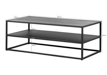 Couchtisch Mango 120x60x43 braun geölt LOUNGE COLLECTION #104