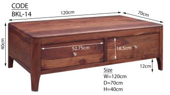 Couchtisch Sheesham 120x70x40 walnuss geölt BROOKLYN #12