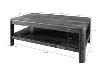 Couchtisch Sheesham 120x70x45 smoked cherry gebeizt TORONTO #105