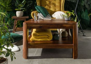 Couchtisch Sheesham 70x70x45 walnuss gewachst TORONTO #206